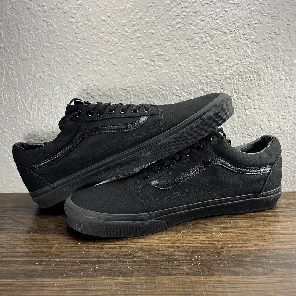 Vans Old Skool Triple Black Men's Black Shoes - Men's Size 14 - Picture 4 of 9